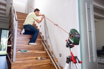 Bosch PCL 20 Set Kreuzlinien-Laser + Stativ + Schutztasche + Wandhalterung (10 m Arbeitsbereich, Lotfunktion) - 5